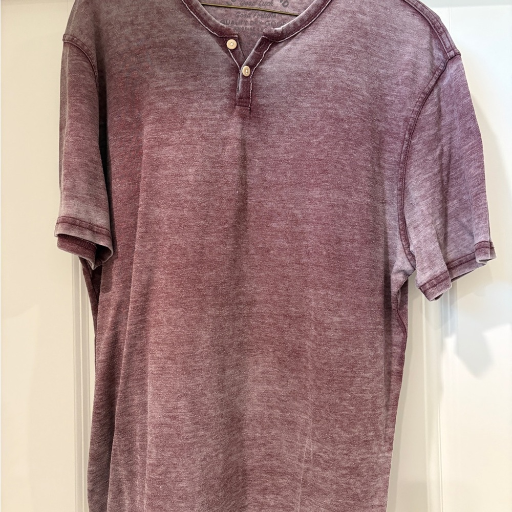 Lucky Brand Short Sleeve Henley - Faded Burgundy